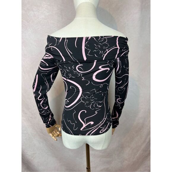 Vintage 90s Y2K Abstract Slinky Top Grunge Emo - Picture 5 of 6